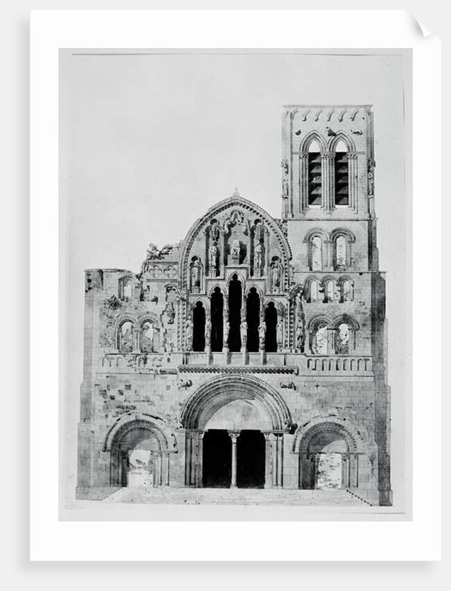 The Facade of La Madeleine de Vezelay by Eugene Emmanuel Viollet-le-Duc