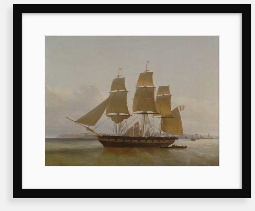 Three Masted Boat, in the Port of Le Havre, 1846 by Jean Dominique Drouin