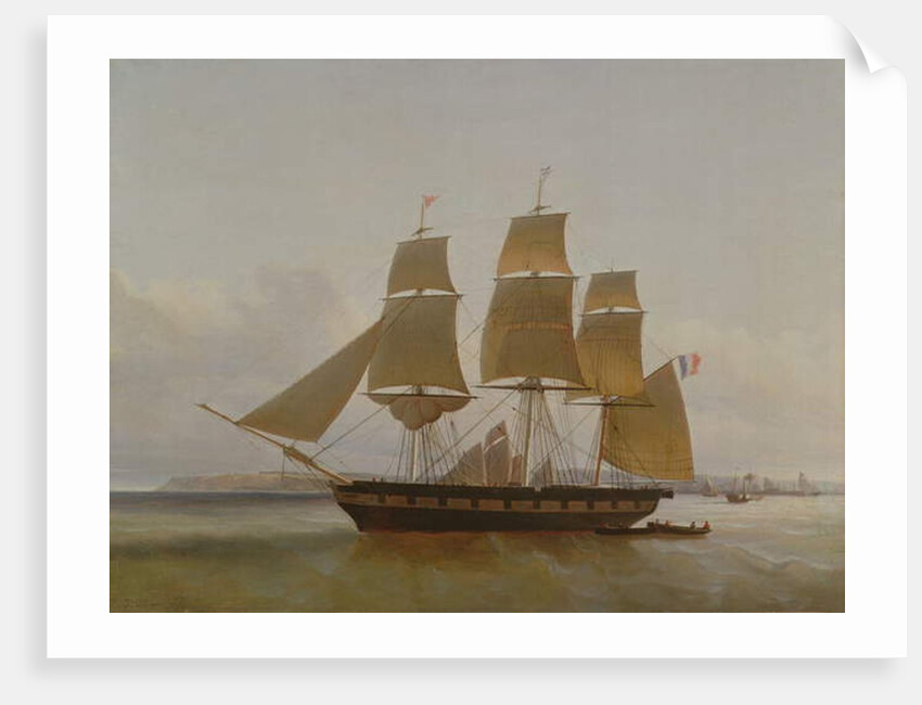 Three Masted Boat, in the Port of Le Havre, 1846 by Jean Dominique Drouin