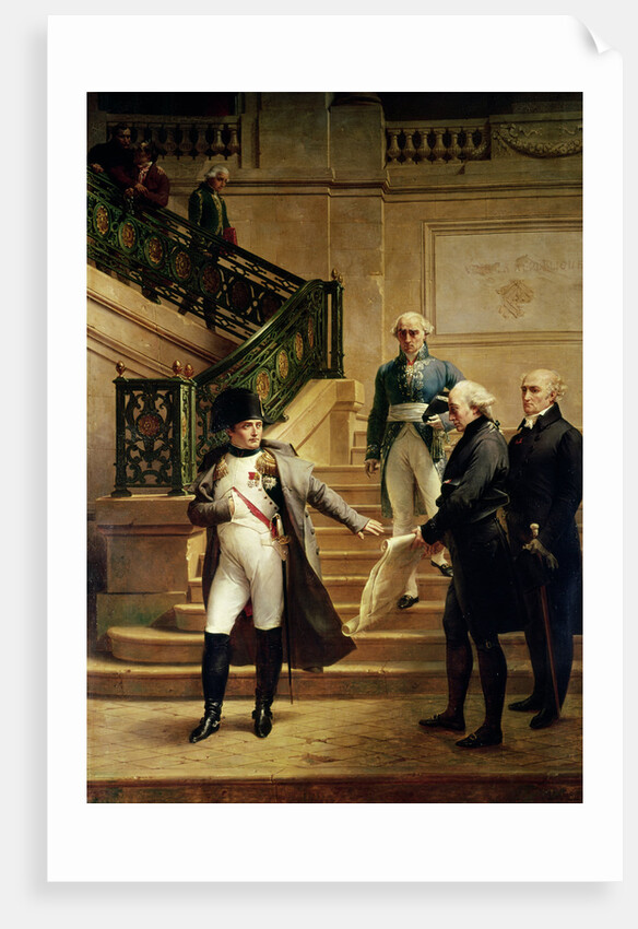 Napoleon I in the Palais Royal Received by the President of the Tribunal and Refusing the Plans of Percier or Fontaine, 1807 by Merry Joseph Blondel