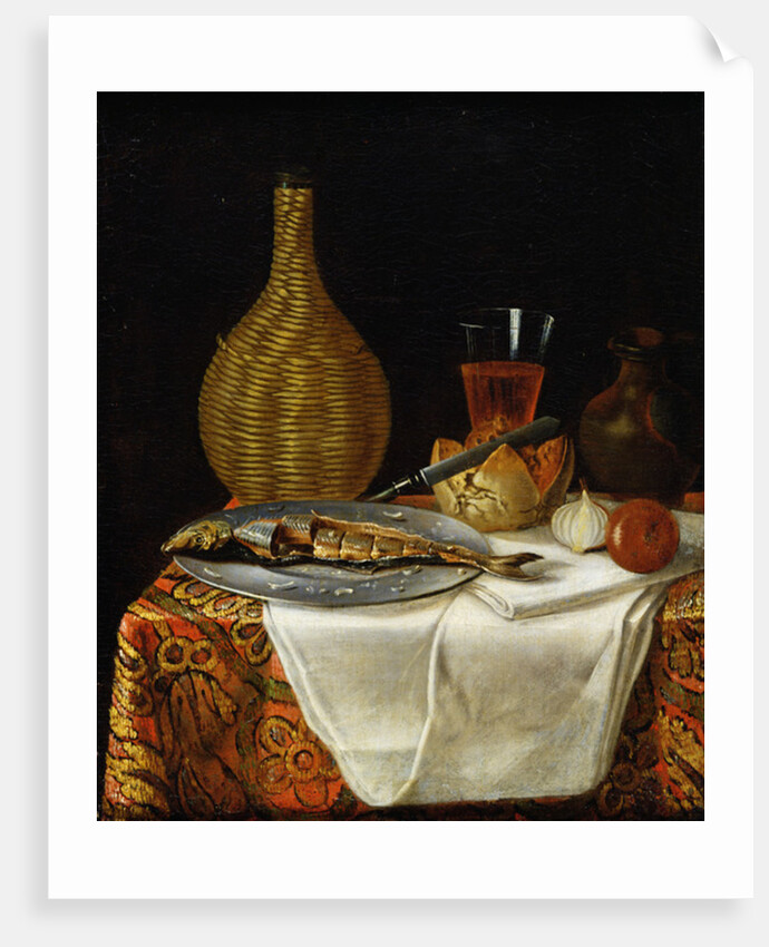 Still Life of a Herring and Flask by French School
