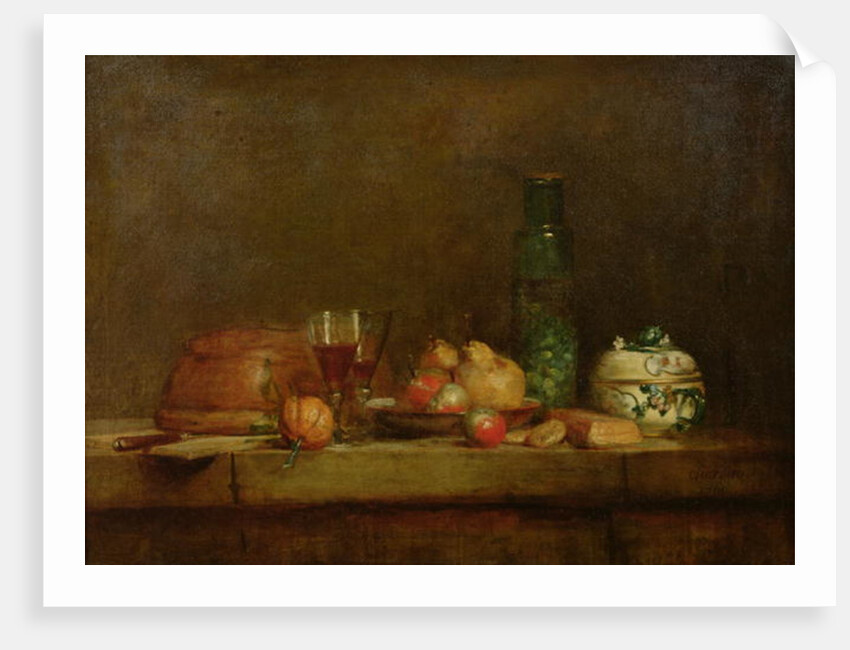 Still Life with a Bottle of Olives, 1760 by Jean-Baptiste Simeon Chardin