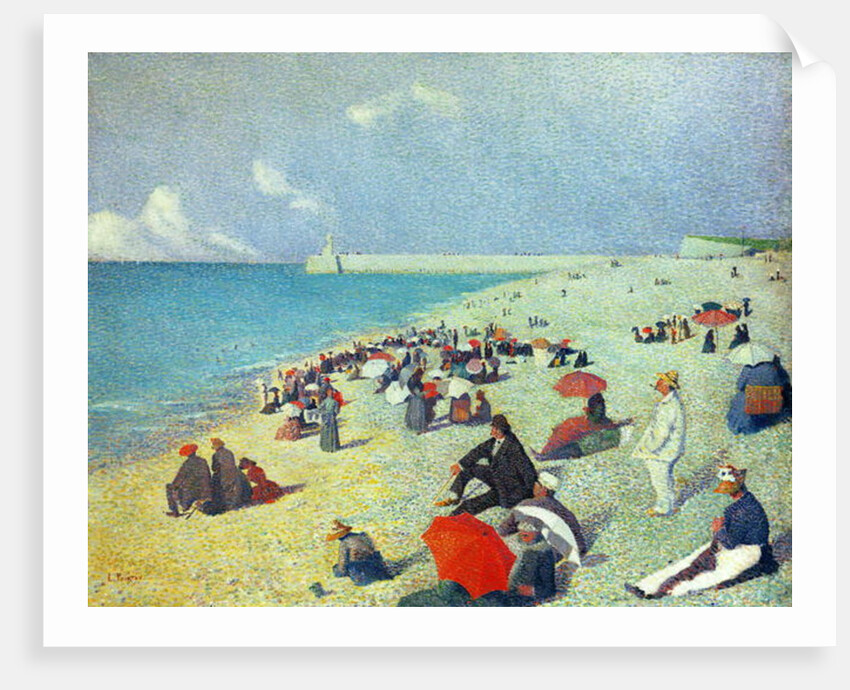 On The Beach, 19th century by Leon Pourtau