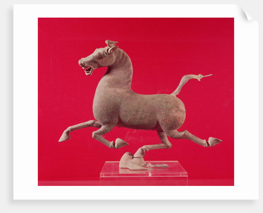 Galloping horse with one Hoof Resting on a Swallow by School Chinese