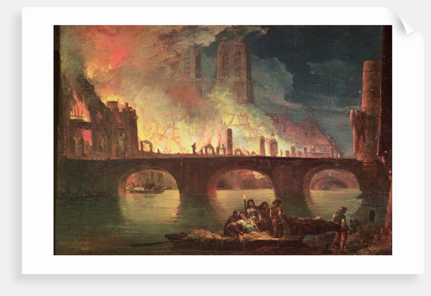 A Fire at the Hotel-Dieu in 1772 by Jean Baptiste Genillion