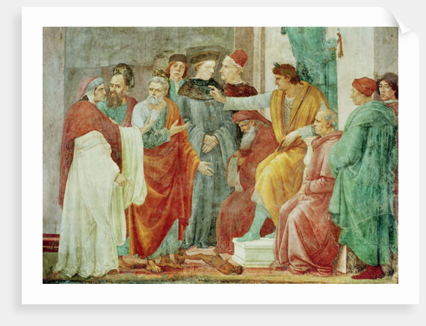 The Dispute with Simon Mago, lower tier of the wall to the right of the altar, c.1484-85 by Filippino Lippi