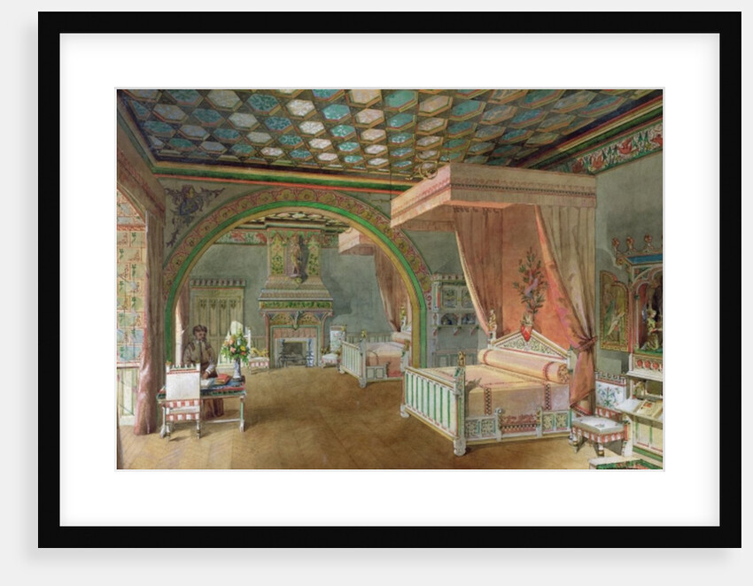 The Pink Room in the Chateau de Roquetaillade, 1868 by Edmond Duthoit