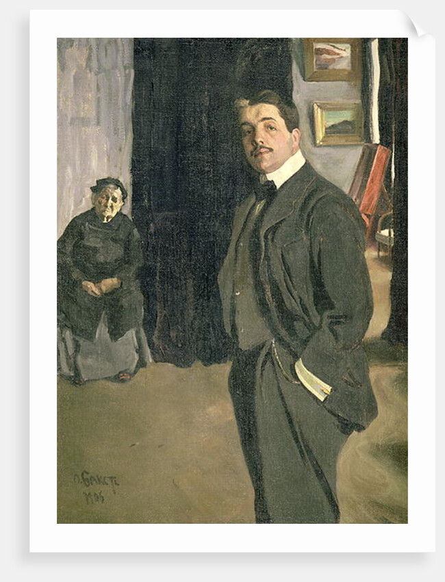 Portrait of Sergei Pavlovich Diaghilev with his Nurse, 1906 by Leon Bakst