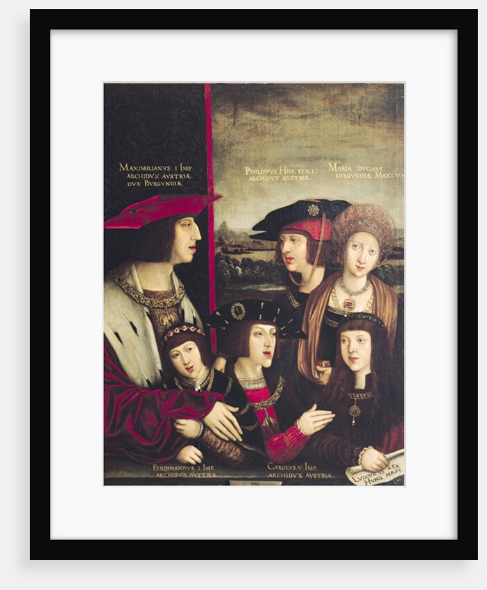 The Emperor Maximilian I with his wife Mary of Burgundy, and his sons Charles V and Philip I by Bernhard Strigel