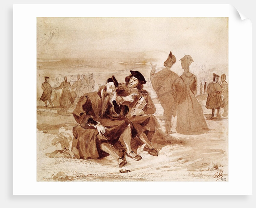 Faust and Wagner in conversation in the countryside by Ferdinand Victor Eugene Delacroix