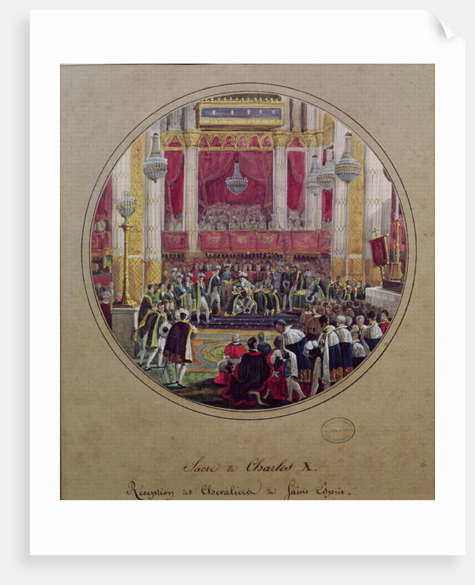 King Charles X receiving the Knights of the Saint Esprit at Reims Cathedral on the 30th May, 1825 by Jean-Charles Develly