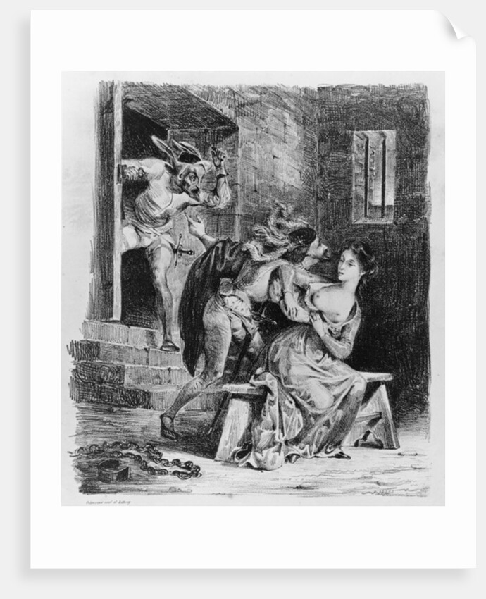 Faust rescues Marguerite from her prison by Ferdinand Victor Eugene Delacroix