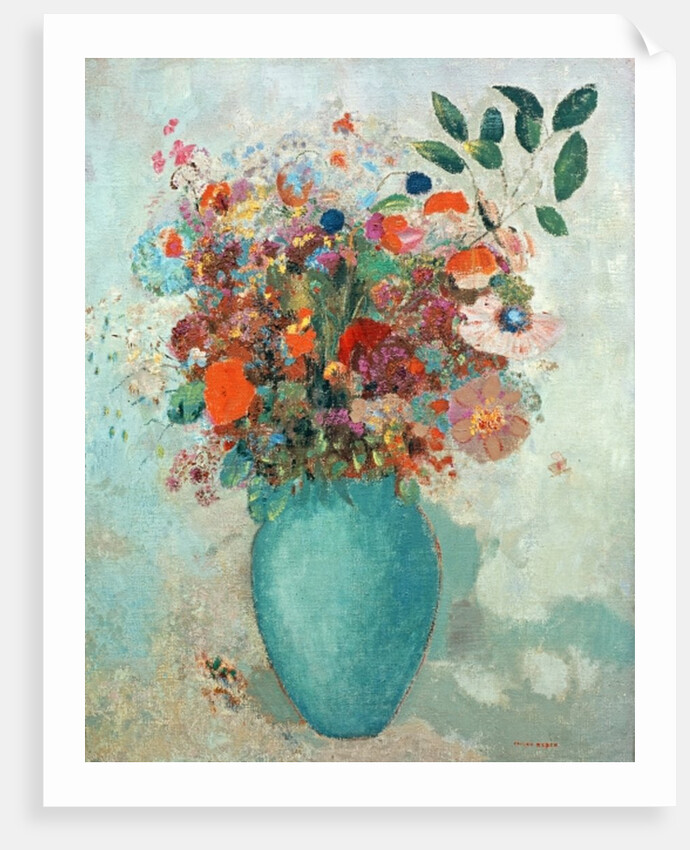 Flowers in a Turquoise Vase, c.1912 by Odilon Redon