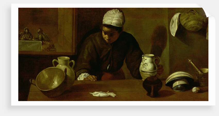 Kitchen Maid with the Supper at Emmaus, c.1618 by Diego Rodriguez de Silva y Velazquez