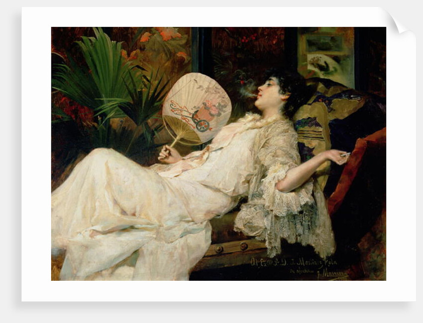 Young Woman Smoking, 1894 by Francisco Masriera y Manovens