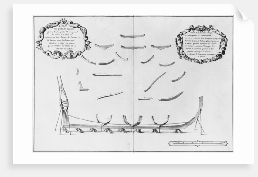 rofile of a vessel with its central floor plates by French School