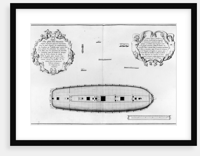 lan of a vessel with a completed first deck by French School