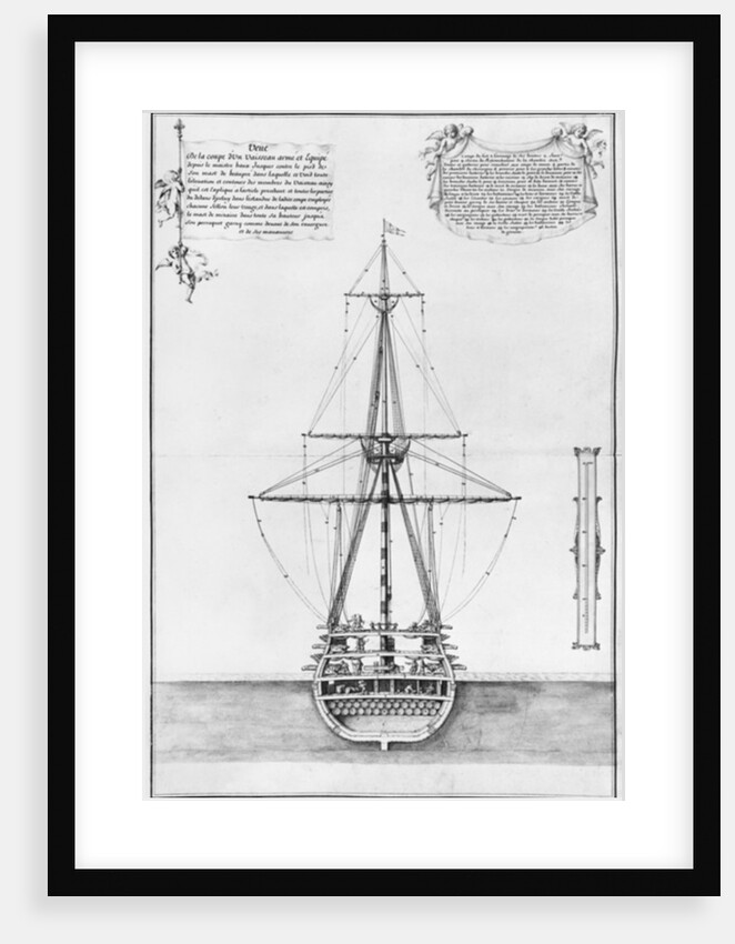 Cross-section of an armed and equipped vessel by French School