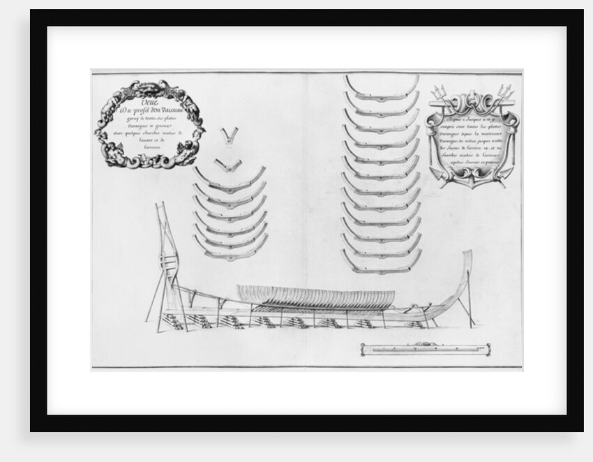rofile of a vessel with all its floor plates by French School