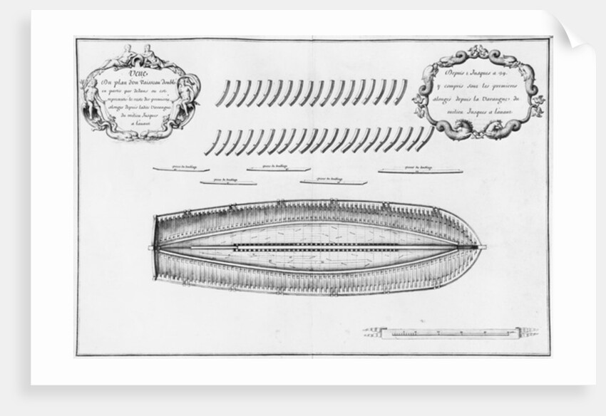 lan of a vessel partly lined from the inside by French School