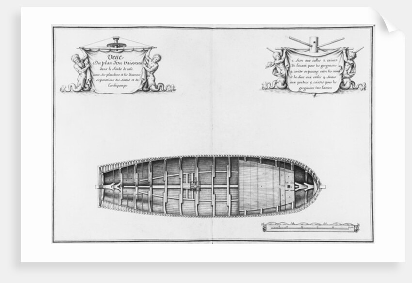 Plan of the hold of a vessel by French School