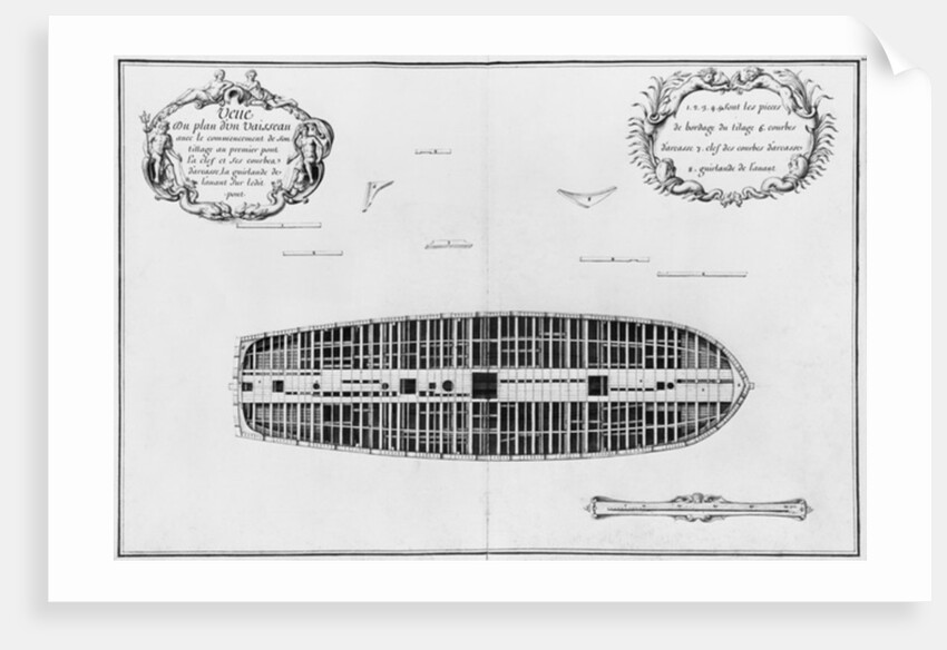 lan of the first deck of a vessel by French School