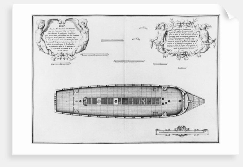 lan of a vessel with an entirely completed second deck by French School