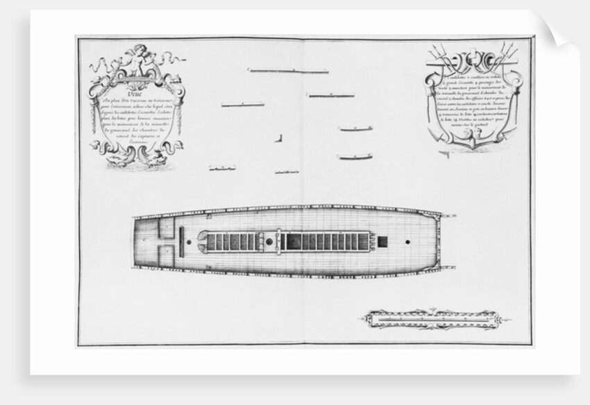 lan of a vessel with an entirely completed third deck by French School