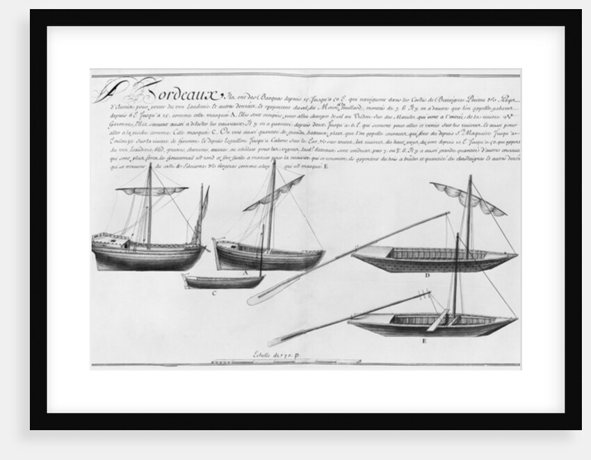 Small boats, Bordeaux by French School