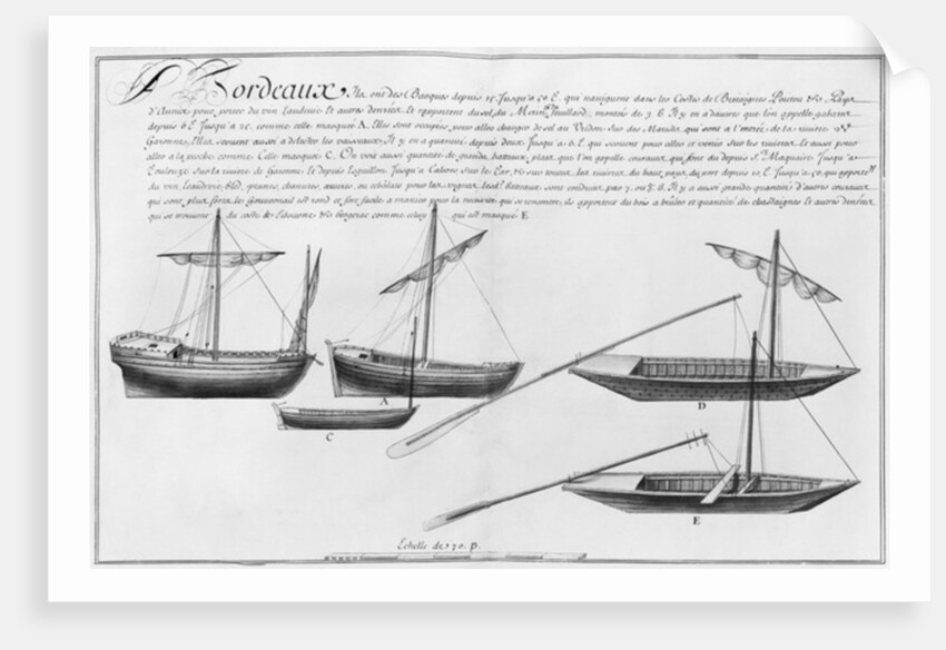 Small boats, Bordeaux by French School