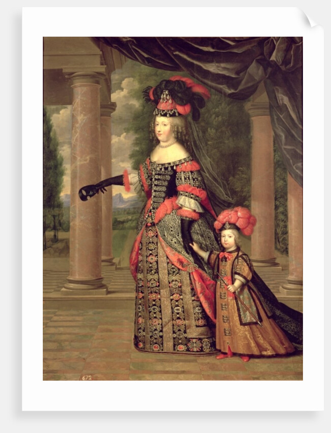 Maria Theresa, wife of Louis XIV, with her son the Dauphin Louis of France, after 1661 by Pierre Mignard