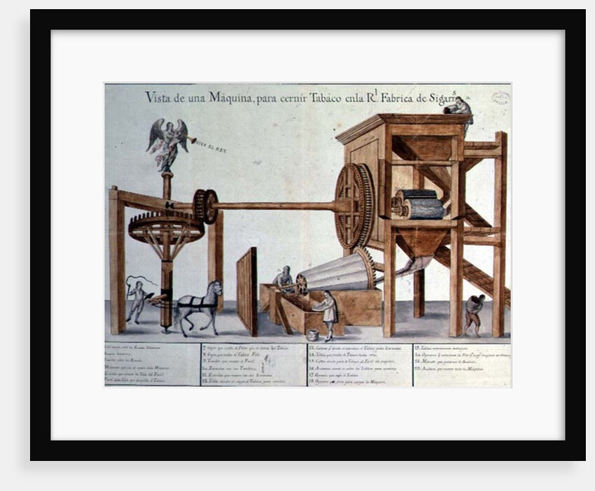 Tobacco Sieving Machine from the Royal Tobacco Factory in Mexico, 1785-87 by Spanish School