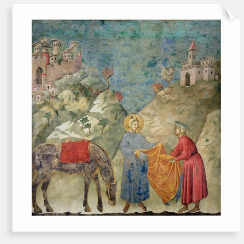 St. Francis Gives his Coat to a Stranger, 1296-97 by Giotto