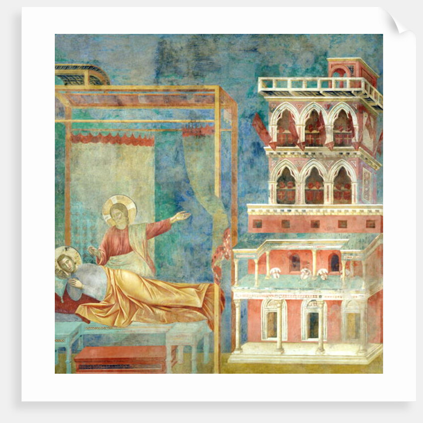 St. Francis Dreams of a Palace full of Weapons, 1297-99 by Giotto