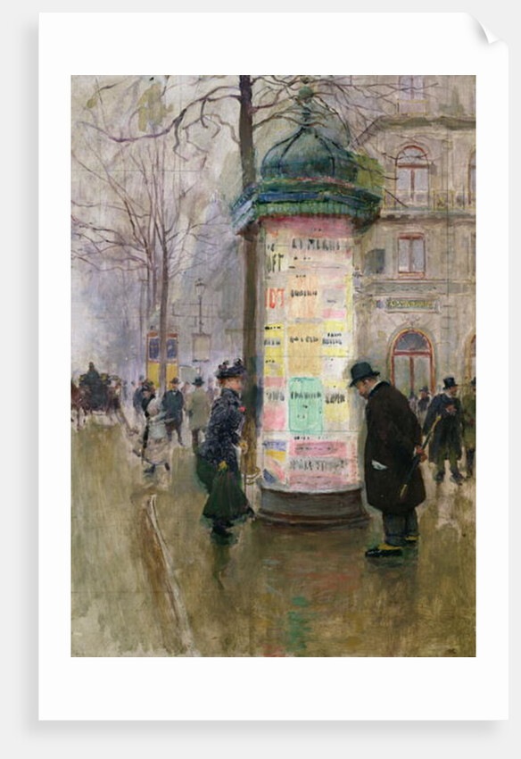 The Colonne Morris, c.1885 by Jean Beraud
