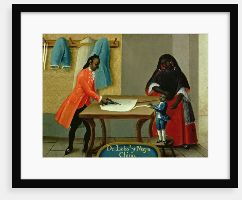 A Lobo Indian, his Half-Breed African Wife and their Child, from a series on mixed race marriages in Mexico by Mexican School