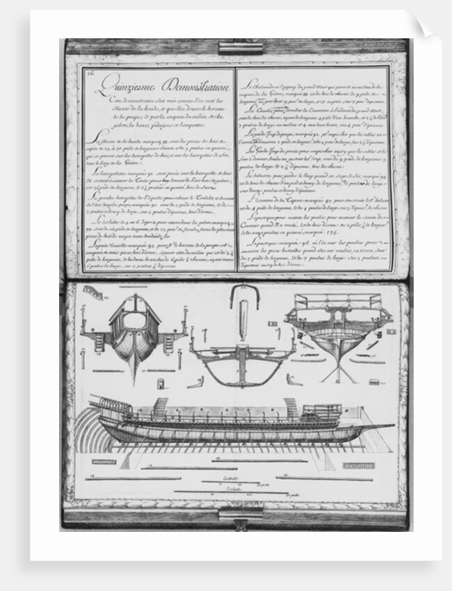 onstruction of a galley with the prow and the stern, fifteenth demonstratio by French School