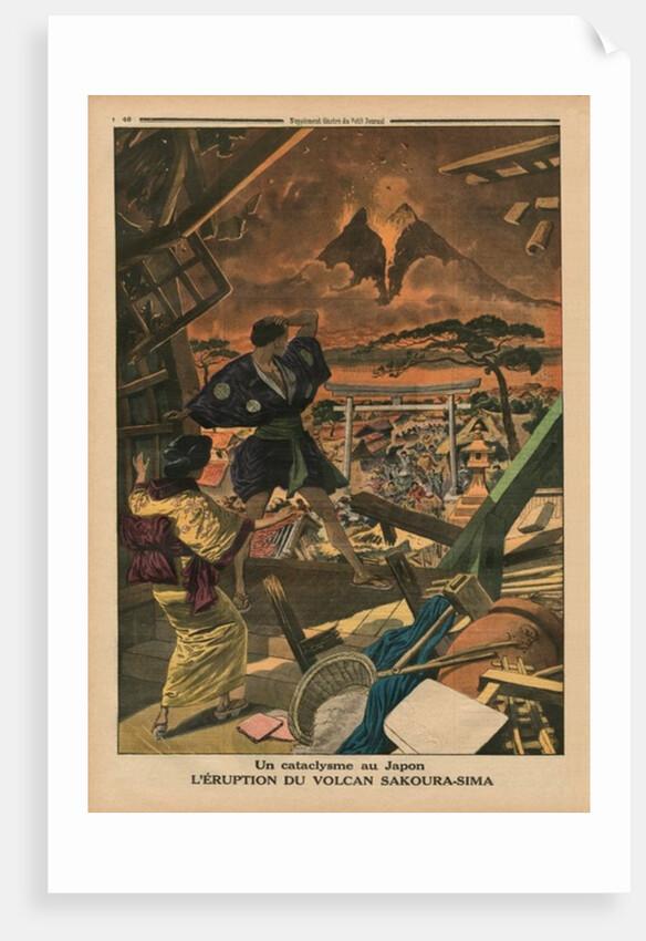 A cataclysm in Japan, Eruption of the Sakura-jima volcano by French School