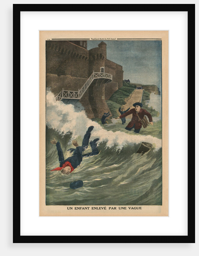 A child taken away by a wave, Saint-Malo by French School