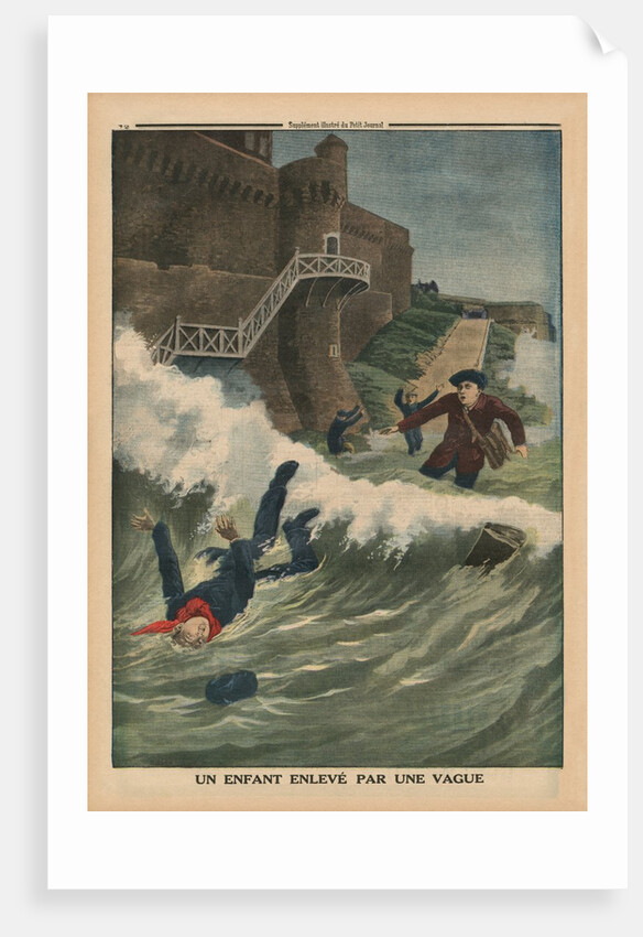A child taken away by a wave, Saint-Malo by French School
