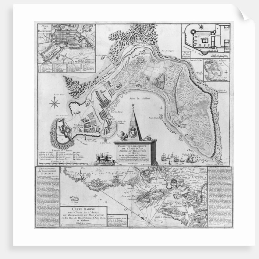 Plan of the Ile d'Aix, 1757 by French School