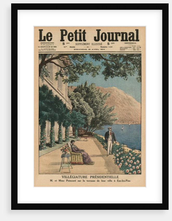Presidential Holiday, Monsieur et Madame Poincare on the terrace of their villa at Eze-les-Pins by French School