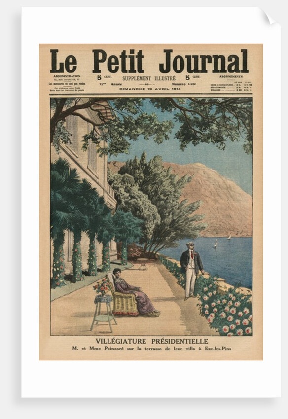 Presidential Holiday, Monsieur et Madame Poincare on the terrace of their villa at Eze-les-Pins by French School