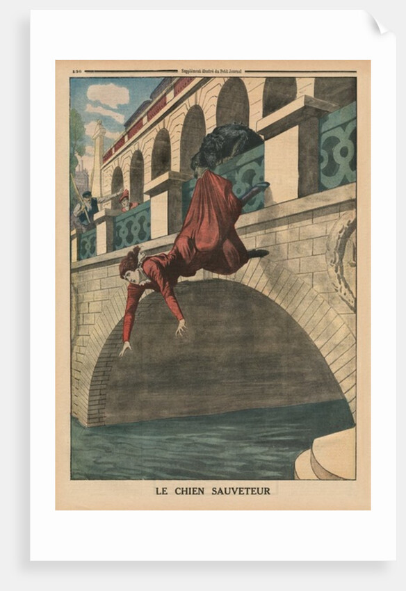 A rescuing dog by French School