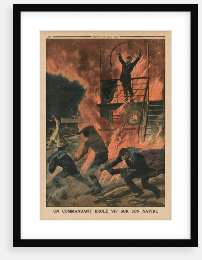 A Captain burnt alive on board his ship by French School