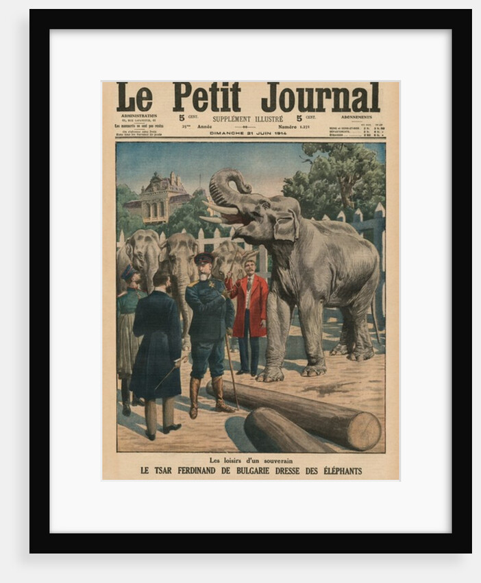 Leisure time of a sovereign, Tzar Ferdinand I of Bulgaria taming elephants by French School