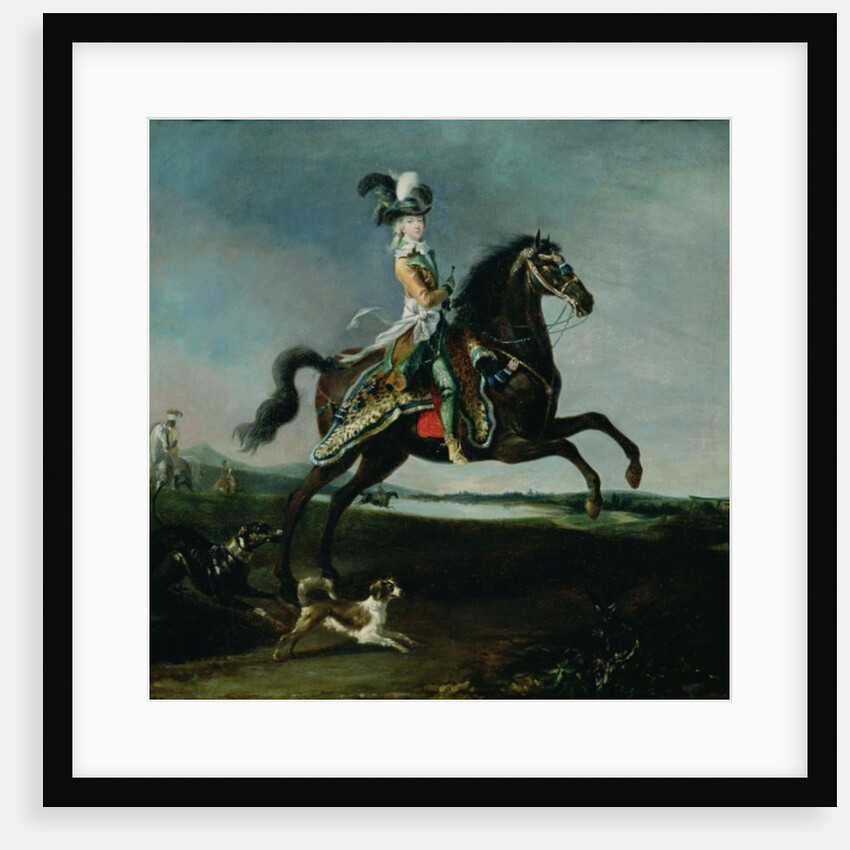 Equestrian Portrait of Marie-Antoinette in Hunting Attire, 1783 by Louis Auguste Brun or Brun de Versoix