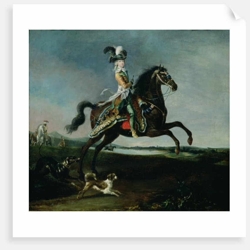 Equestrian Portrait of Marie-Antoinette in Hunting Attire, 1783 by Louis Auguste Brun or Brun de Versoix