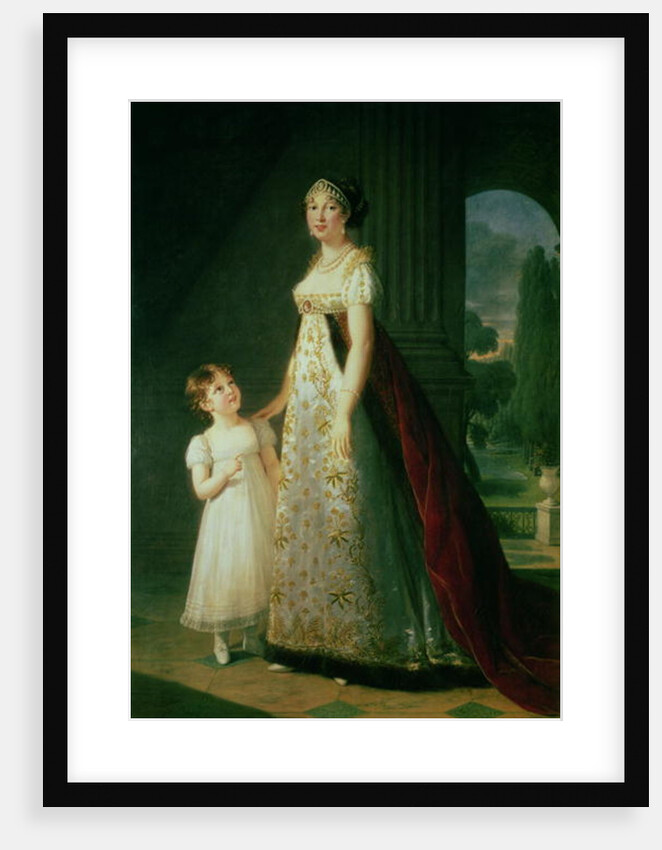 Maria Carolina Bonaparte Queen of Naples with her daughter Laetitia Murat, 1807 by Elisabeth Louise Vigee-Lebrun