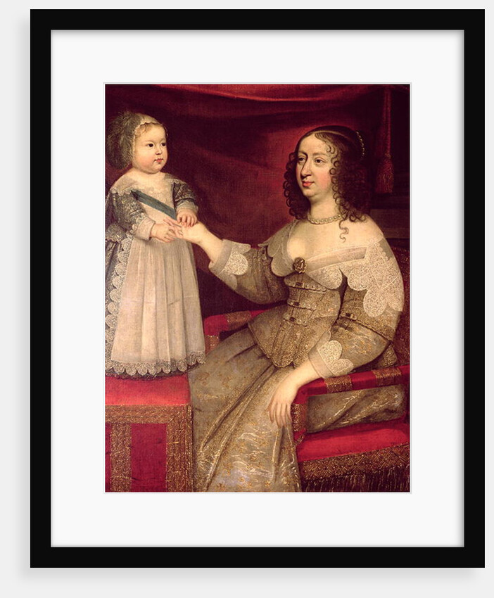 Anne of Austria with her son Louis XIV by French School